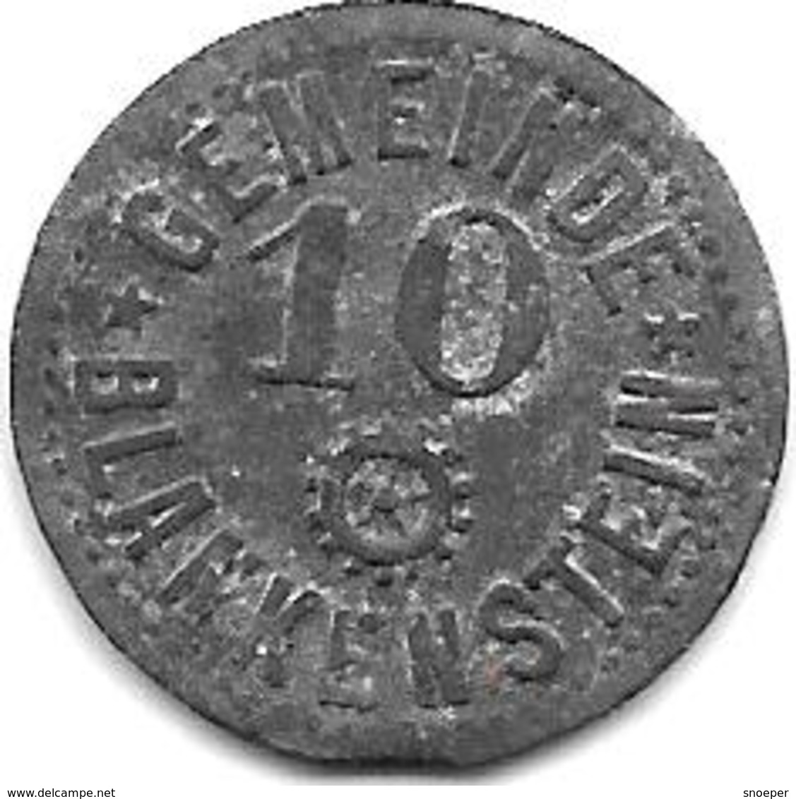 *notgeld   Blankenstein 10 Pfennig  ND 19,5 Mm Zn   1599.3 - Autres & Non Classés