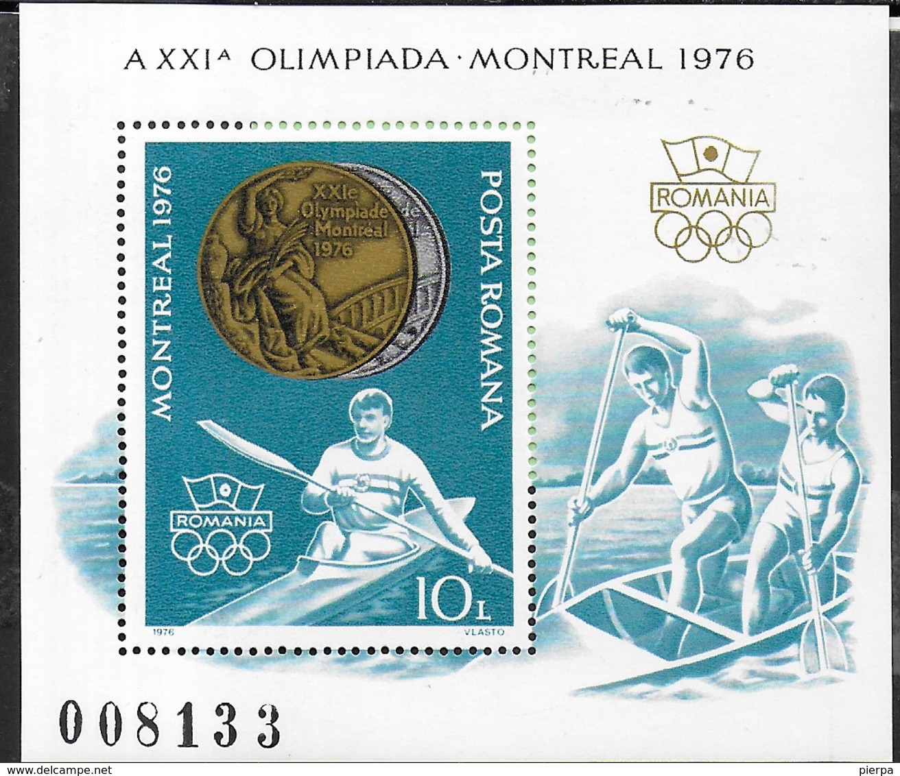 ROMANIA - 1976 - GIOCHI OLIMPICI ESTIVI MONTREAL - CANOTAGGIO -  FOGLIETTO NUOVO ** NH (YVERT BF 127 - MICHEL 137) - Estate 1976: Montreal