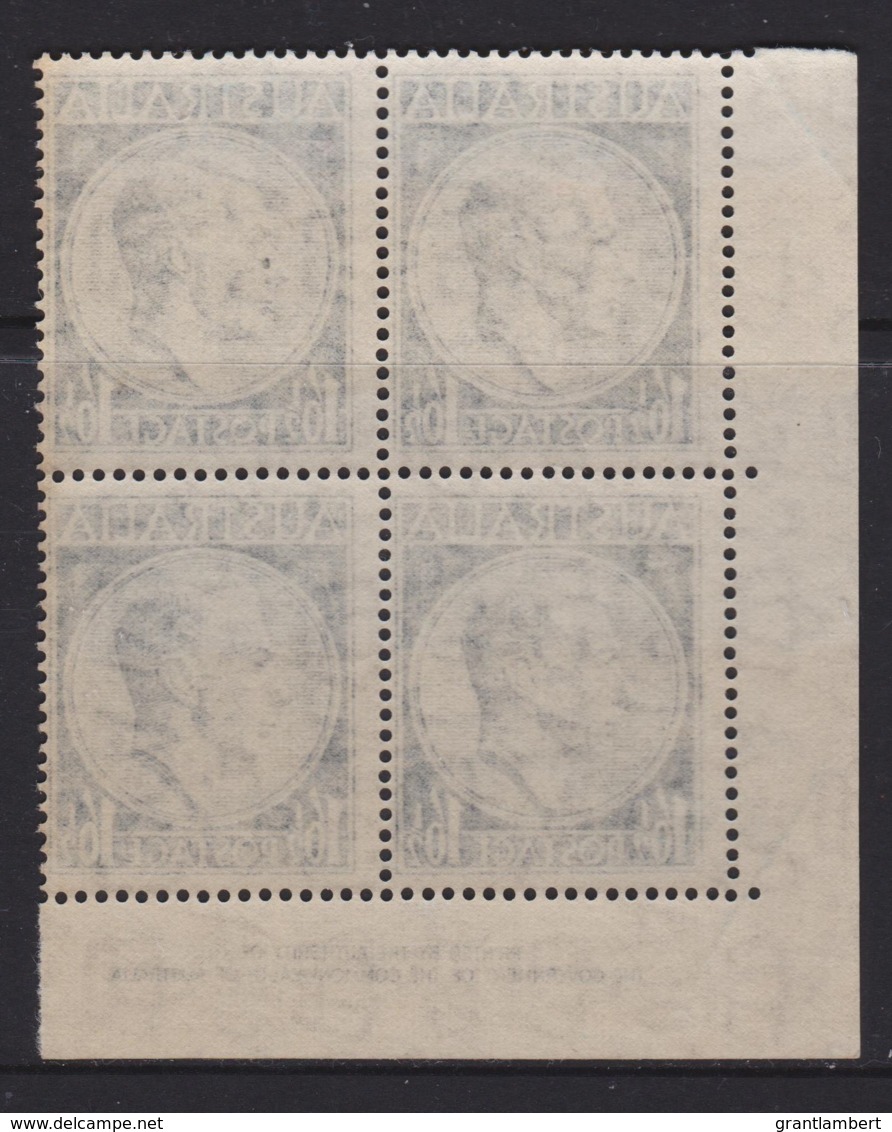 Australia 1950 KGVI 1/0 1/2d Imprint Block Of 4 MNH - See Notes - Mint Stamps
