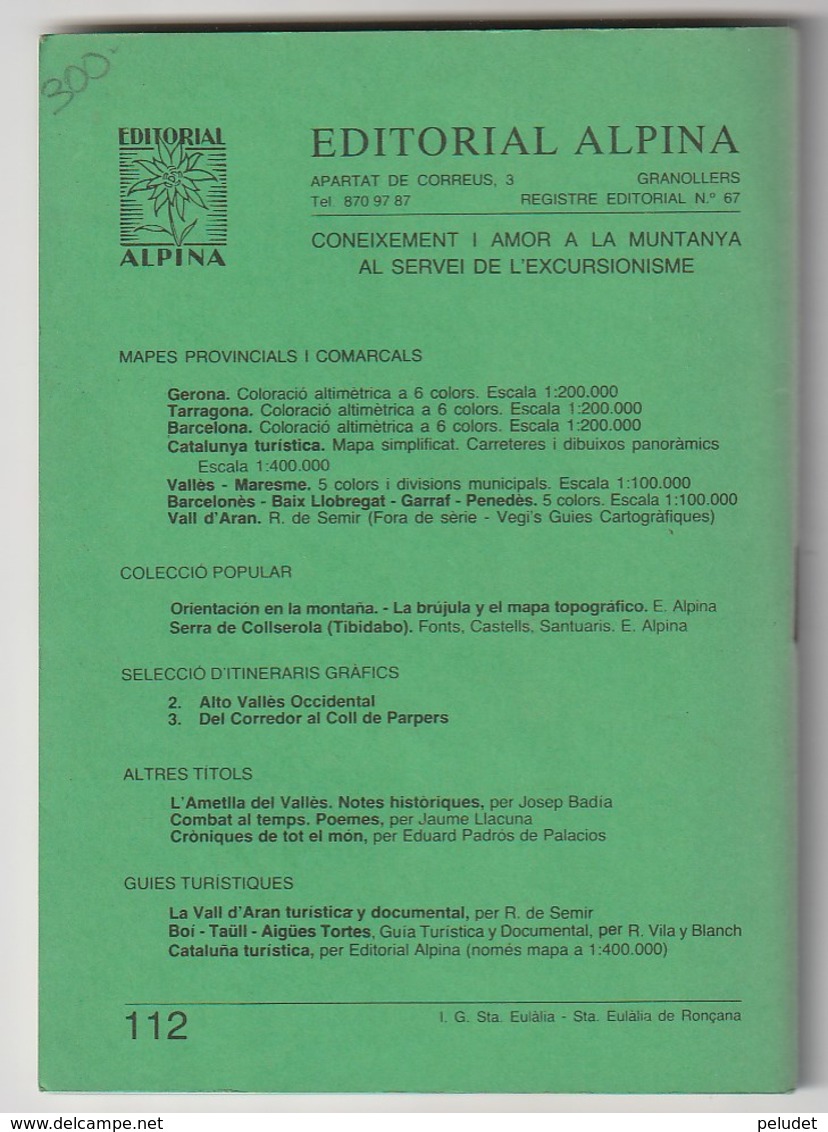 SANT MATEU - GUIA CARTOGRAFICA - EDITORIAL ALPINA - 1990 - Usado / Utilisé - Mapas Topográficas