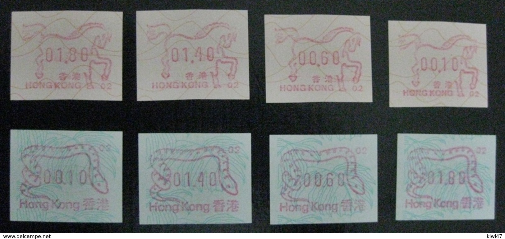 2 HONG KONG FRAMA LABELS - YEAR OF THE HORSE & YEAR OF THE SNAKE - Unused Stamps