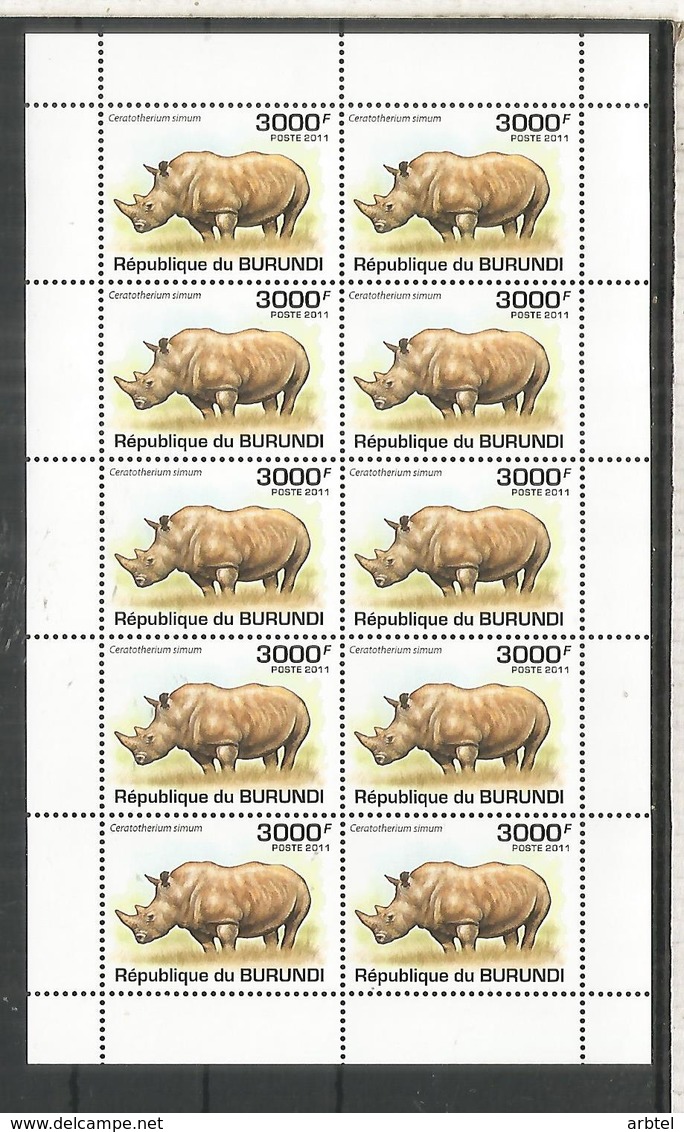 BURUNDI HOJITA RINOCERONTE RHINO FAUNA - Rinocerontes