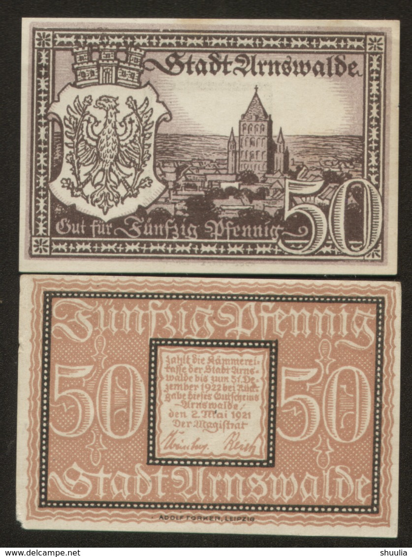 Notgeld Arnswalde 50 Pf 1921 - [11] Emisiones Locales