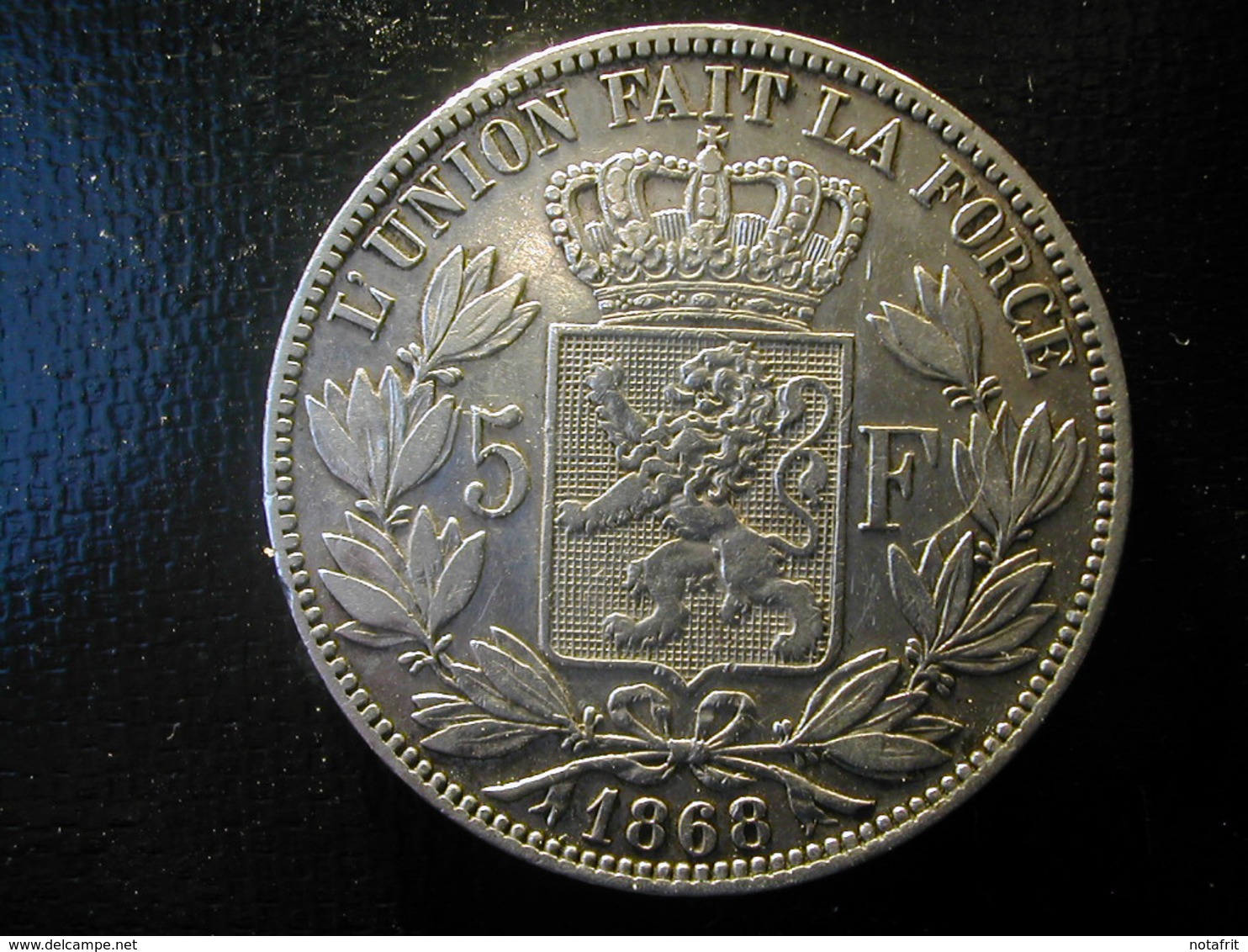 Belgium  5 Fr 1868 RRR - 5 Frank