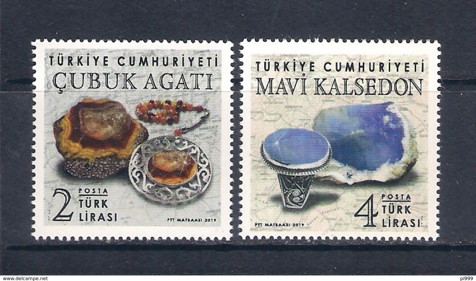 Turchia Turkey [2019] Minerals; Precious Stones - Set Of 2 Stamps (MNH) - Minerali