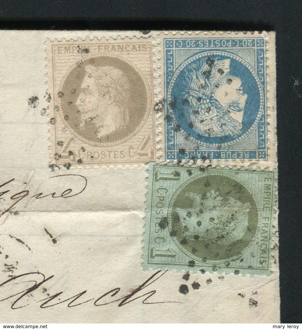 Rare Lettre De Paris Pour Auch ( 5 Septembre 1871 ) Avec Les N° 25 - 27 & 37 - 1849-1876: Période Classique