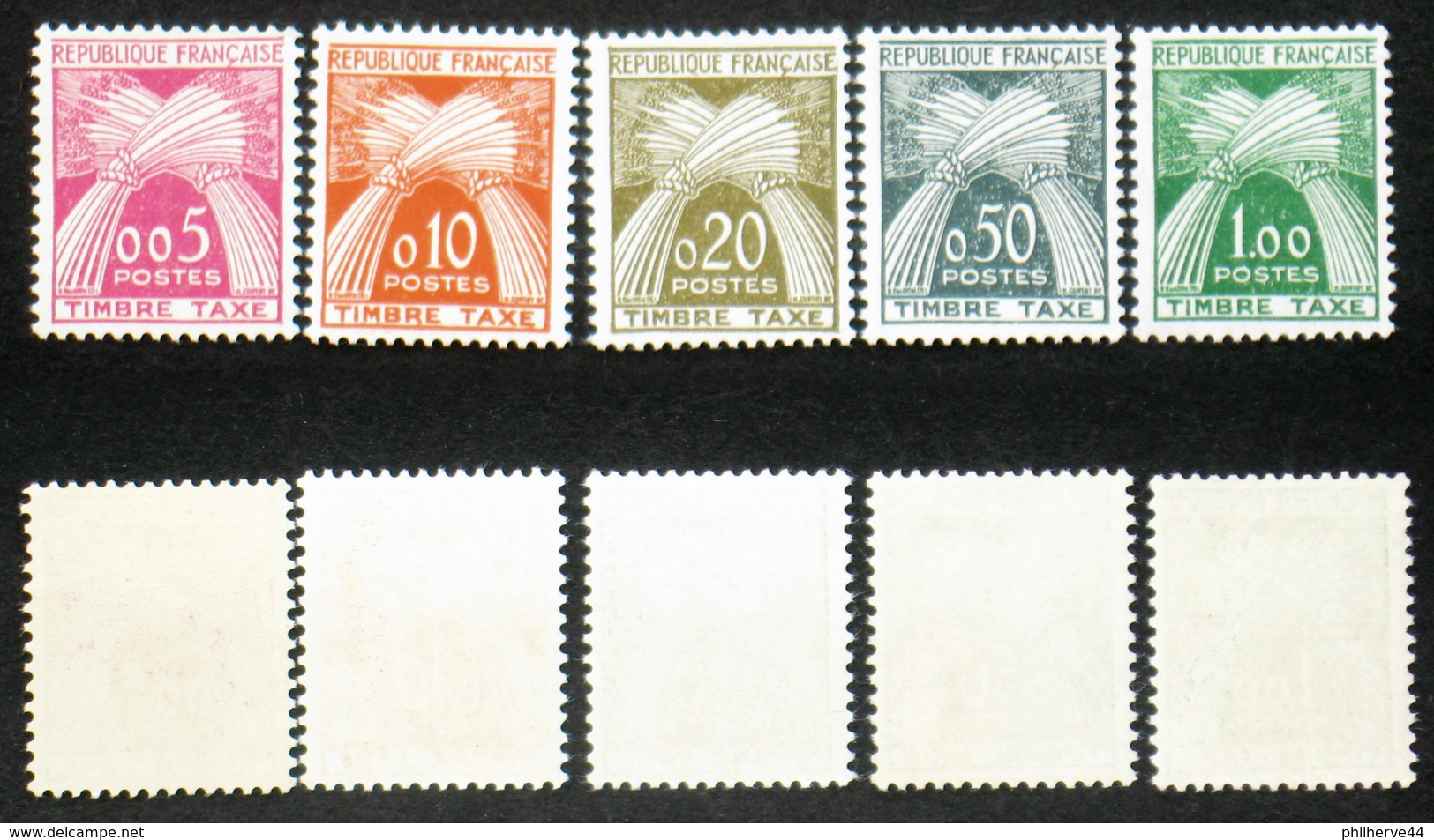 N° TAXE 90 à 94  GERBES DE 1960 TB Neuf N** Cote 70€ - 1960-.... Mint/hinged