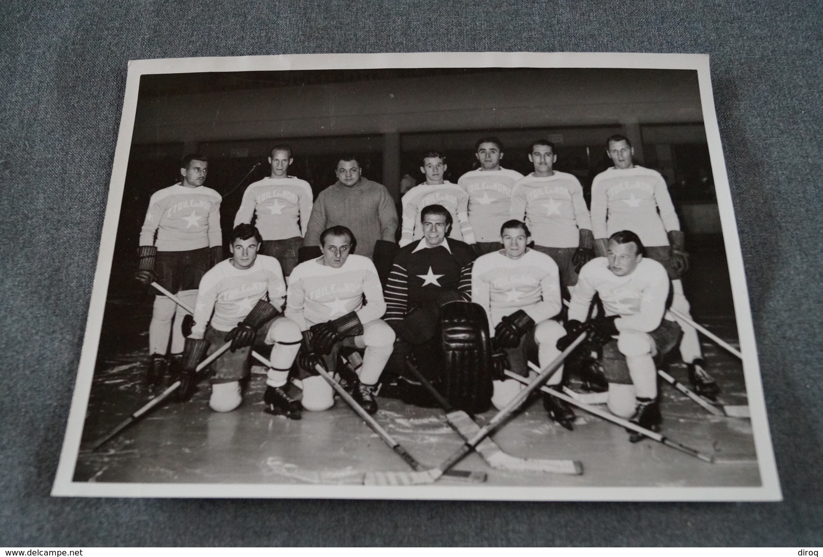 Ancienne Photo Originale Hockey Sur Glace,étoile Du Nord,RARE Dédicaces,24 Cm. / 18 Cm. - Sports