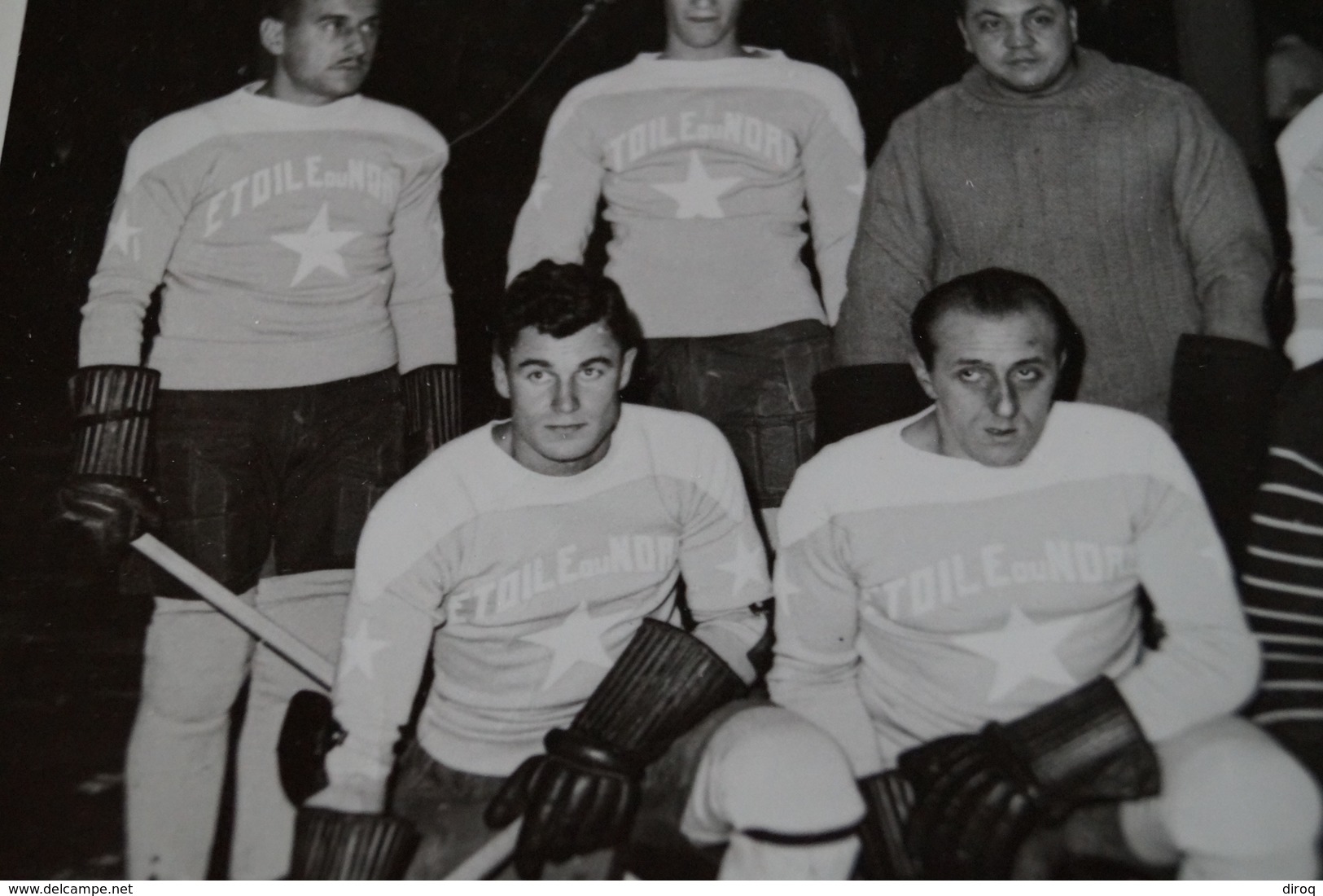 Ancienne Photo Originale Hockey Sur Glace,étoile Du Nord,RARE Dédicaces,24 Cm. / 18 Cm. - Sports