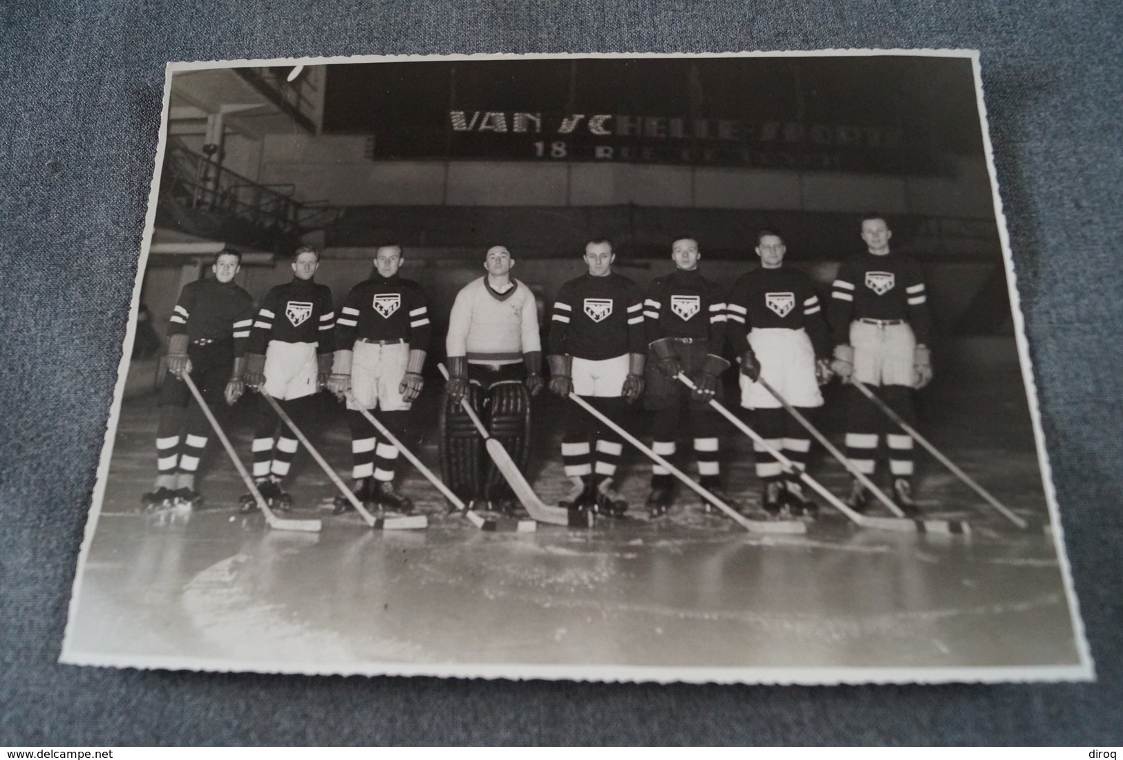 Ancienne Grande Photo Originale Hockey Sur Glace,C S H B ,24 Cm. / 18 Cm. - Sports