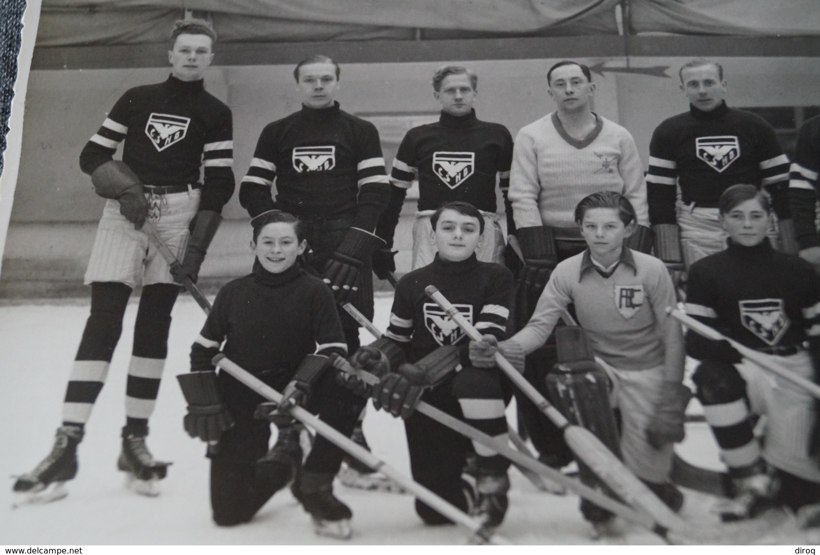 Ancienne Grande Photo Originale Hockey Sur Glace,C S H B ,24 Cm. / 18 Cm. - Sports