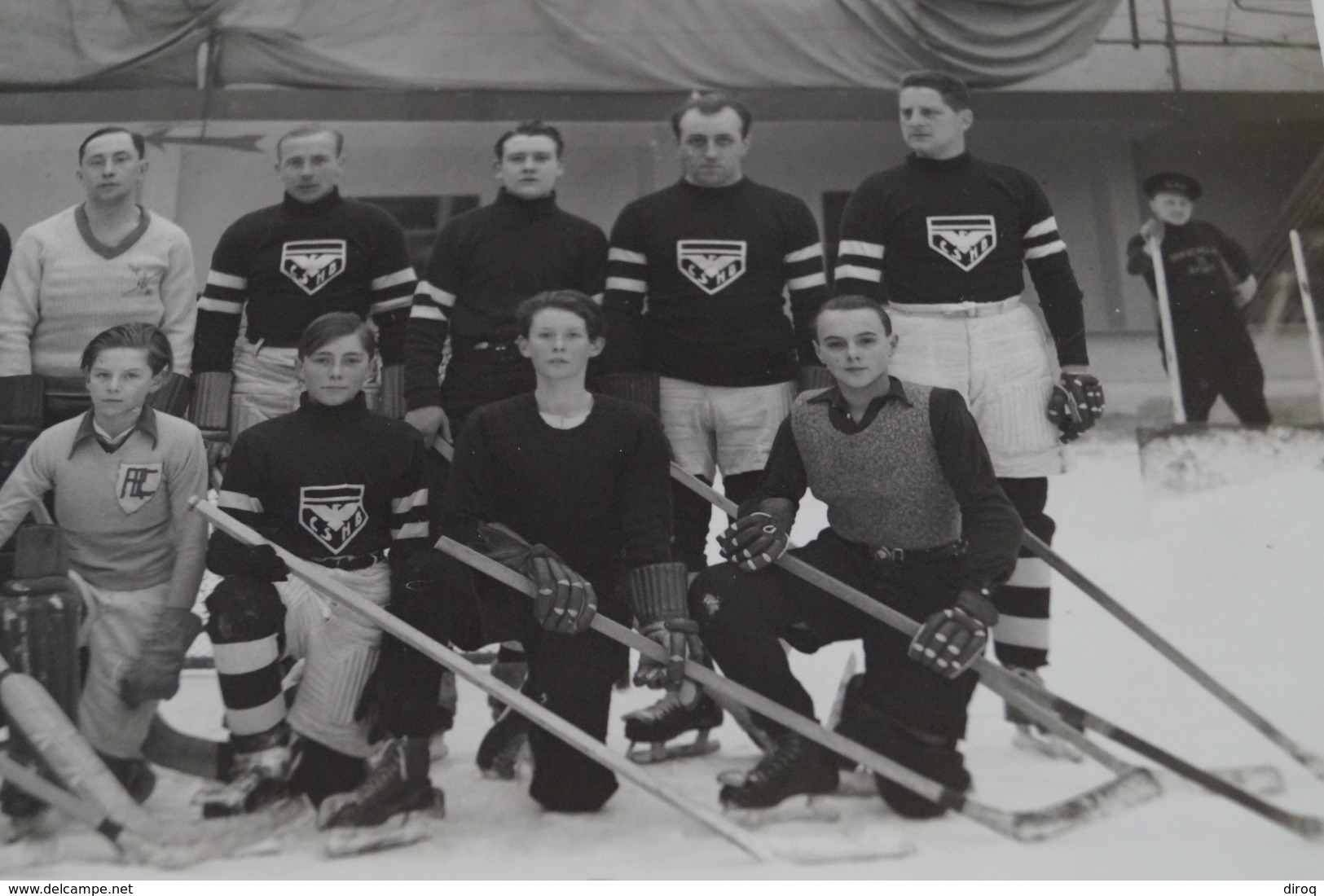 Ancienne Grande Photo Originale Hockey Sur Glace,C S H B ,24 Cm. / 18 Cm. - Sports