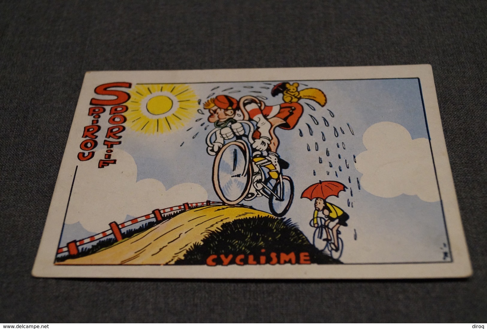 Ancienne RARE Carte Spirou,Franquin,1941,RARE Cyclisme,Sportif,bel état De Collection,originale - Comicfiguren