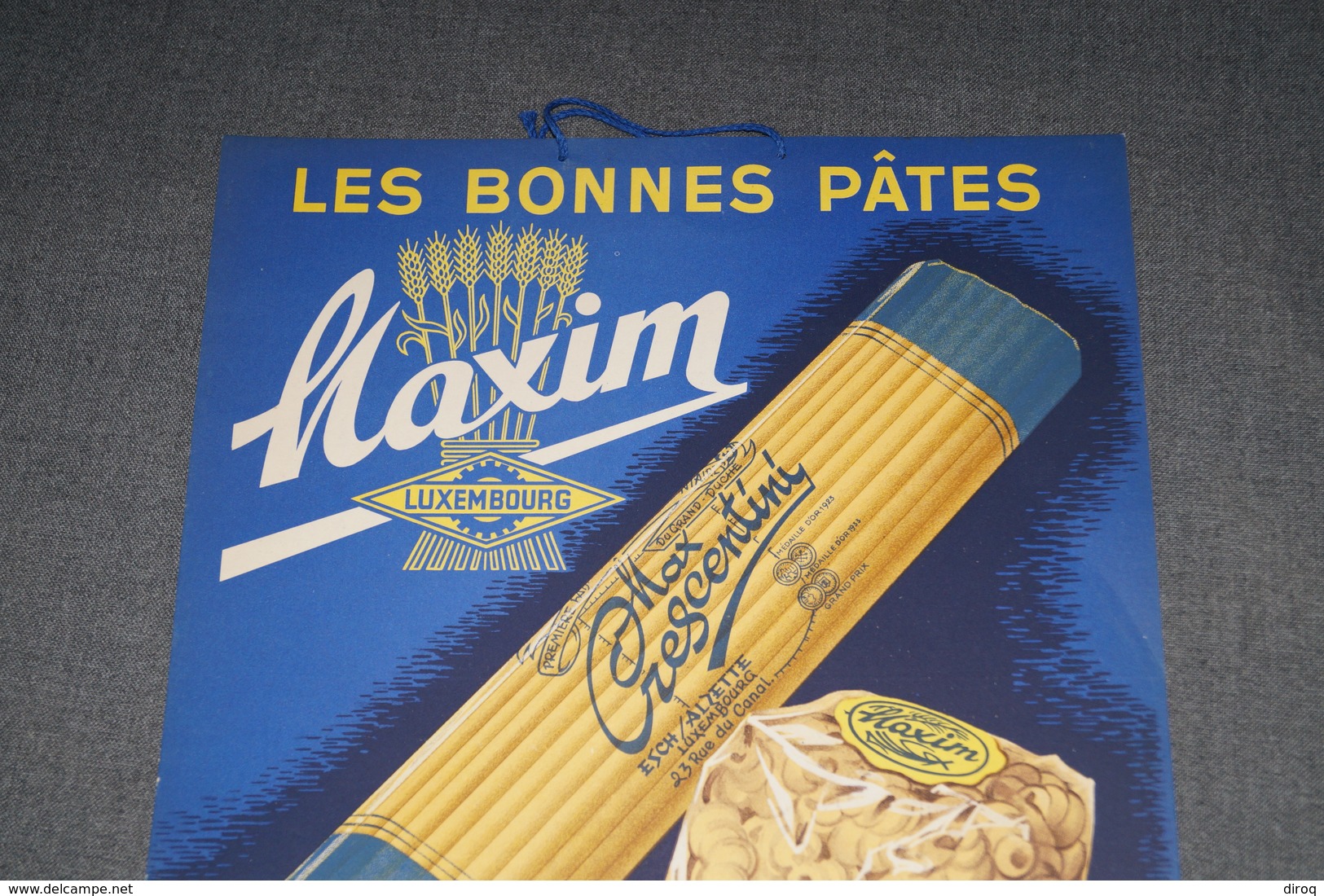 RARE,Ancienne Publicité Originale,les Bonnes Pâtes Maxim,Esch/Alzette Luxembourg,34 Cm. Sur 25 Cm. - Other & Unclassified