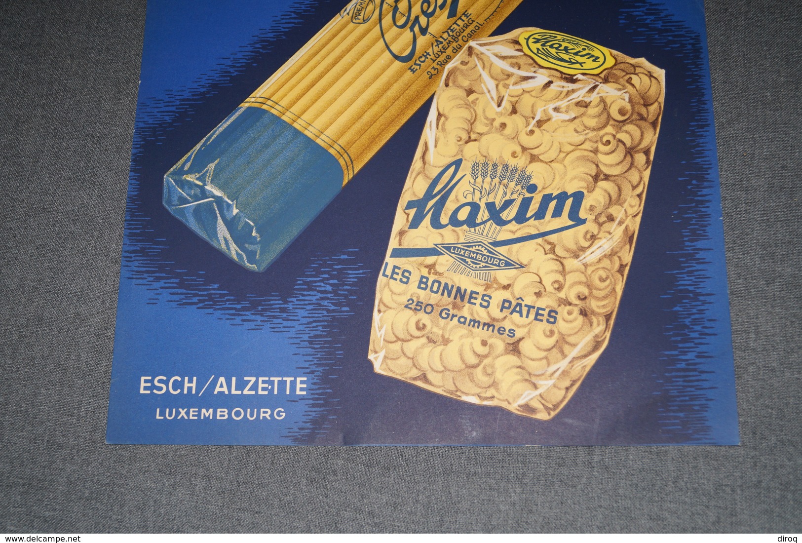 RARE,Ancienne Publicité Originale,les Bonnes Pâtes Maxim,Esch/Alzette Luxembourg,34 Cm. Sur 25 Cm. - Autres & Non Classés