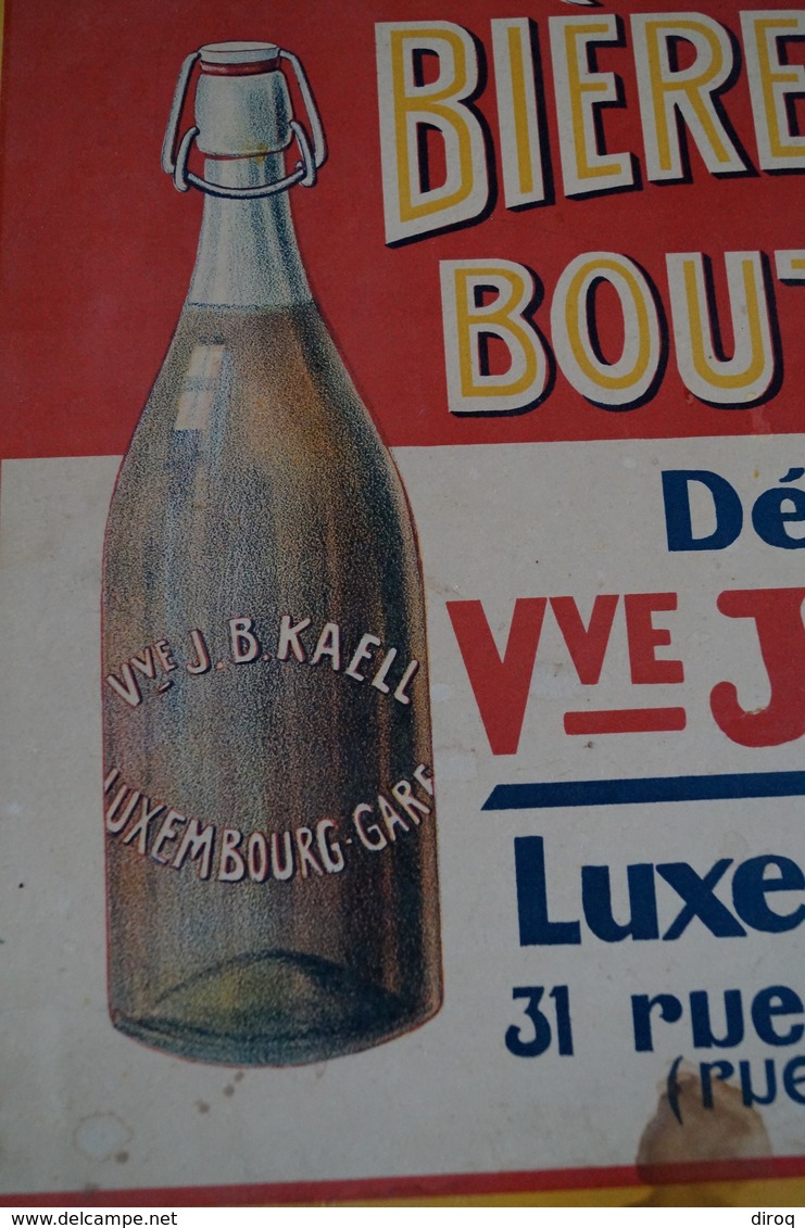 RARE,Ancienne Publicité Originale,Bière Mousel,Veuve J.B.Kaell,Luxembourg,carton Pub. 42 Cm. Sur 32 Cm. - Alcools