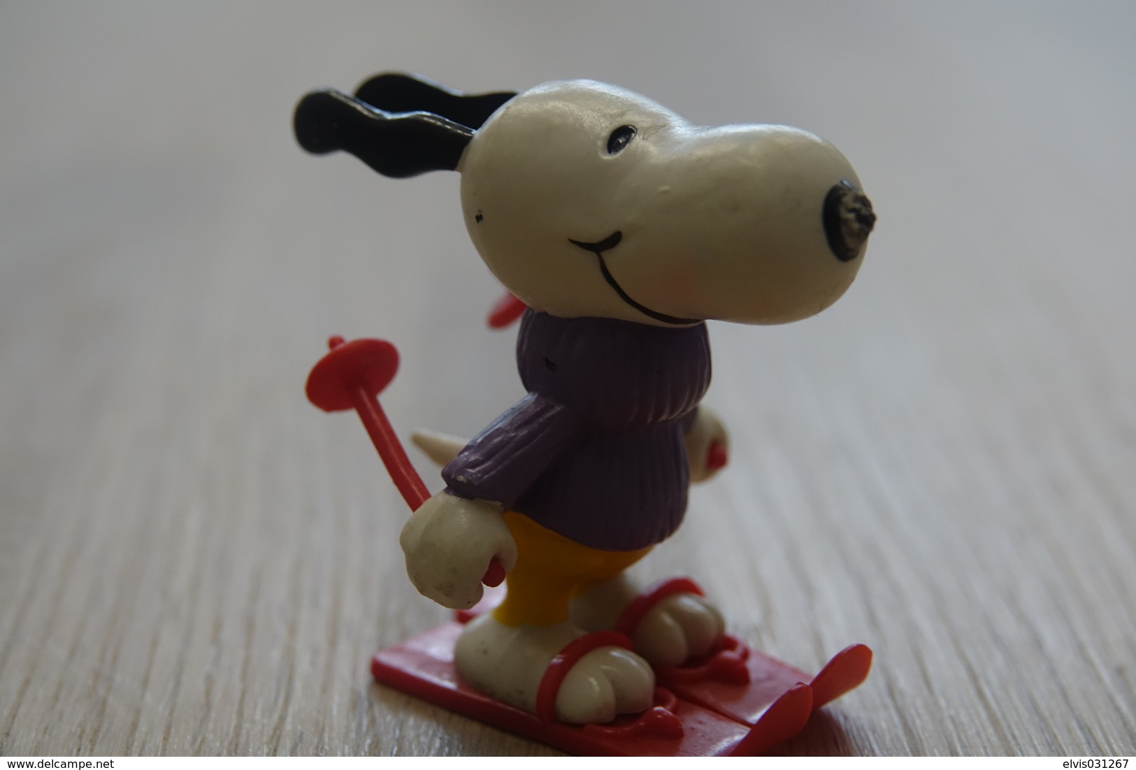 Vintage FIGURE : United Feature Peanuts Snoopy Skis - 1966 - RaRe  - Figuur - Autres & Non Classés