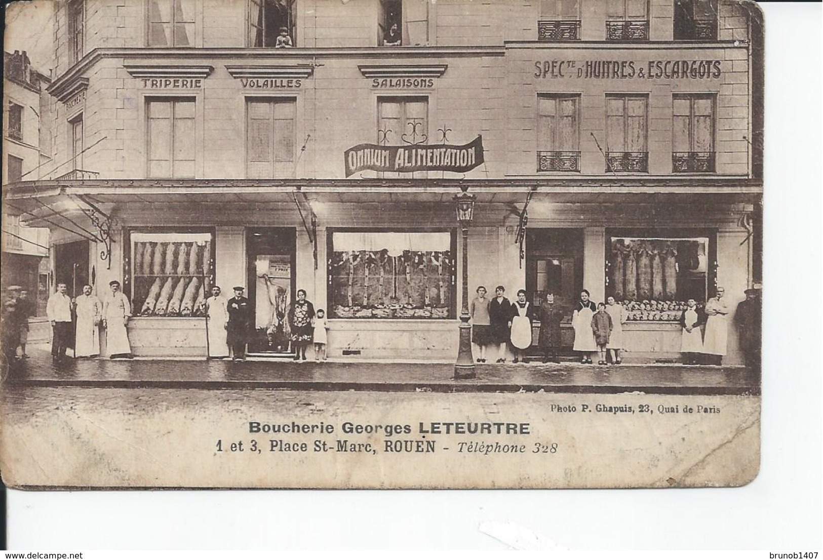 ROUEN   Boucherie Leteurtre  Place St Marc  Carte Moy - Rouen