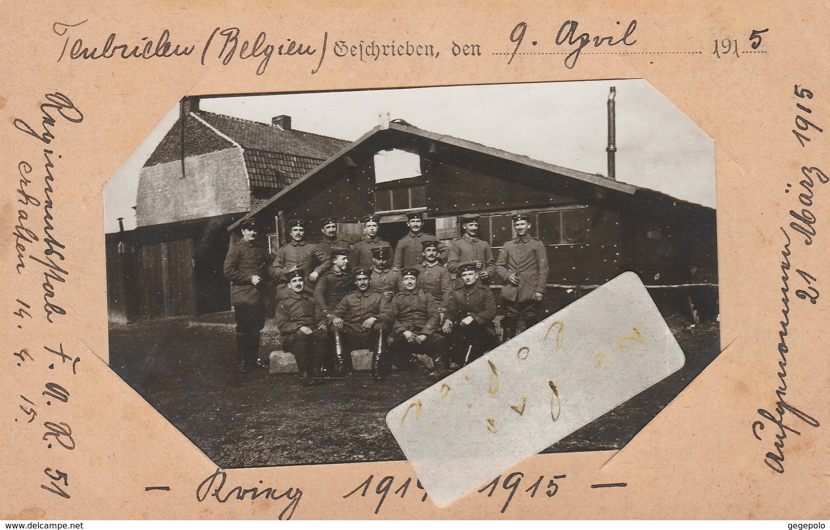 Belgique - Militaires Qui Posent En 1915 - Lieu Indiqué - Guerre 1914-18