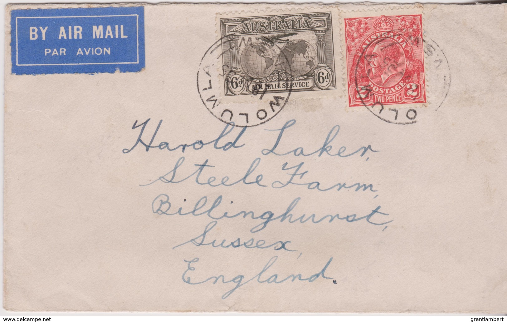 Australia 1935 Air Mail 6d Kingsford Smith On Letter To England - Covers & Documents