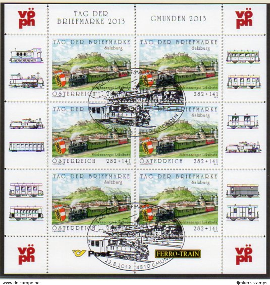 AUSTRIA 2013 Stamp Day Sheetlet, Cancelled.  Michel 3087 Kb - Blocs & Feuillets