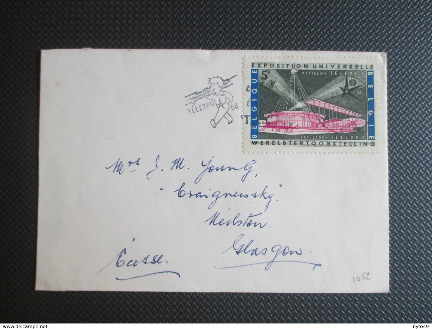 1052 - Expo 58 -  Op Brief Naar Glagow Schotland - Brieven En Documenten