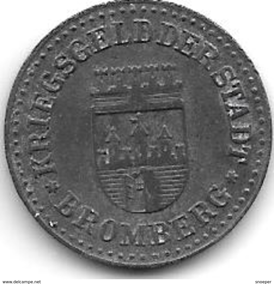 *notgeld   Bromberg  10 Pfennig  1919 Zn 19 Mm     2110.1 / F60.1a - Autres & Non Classés