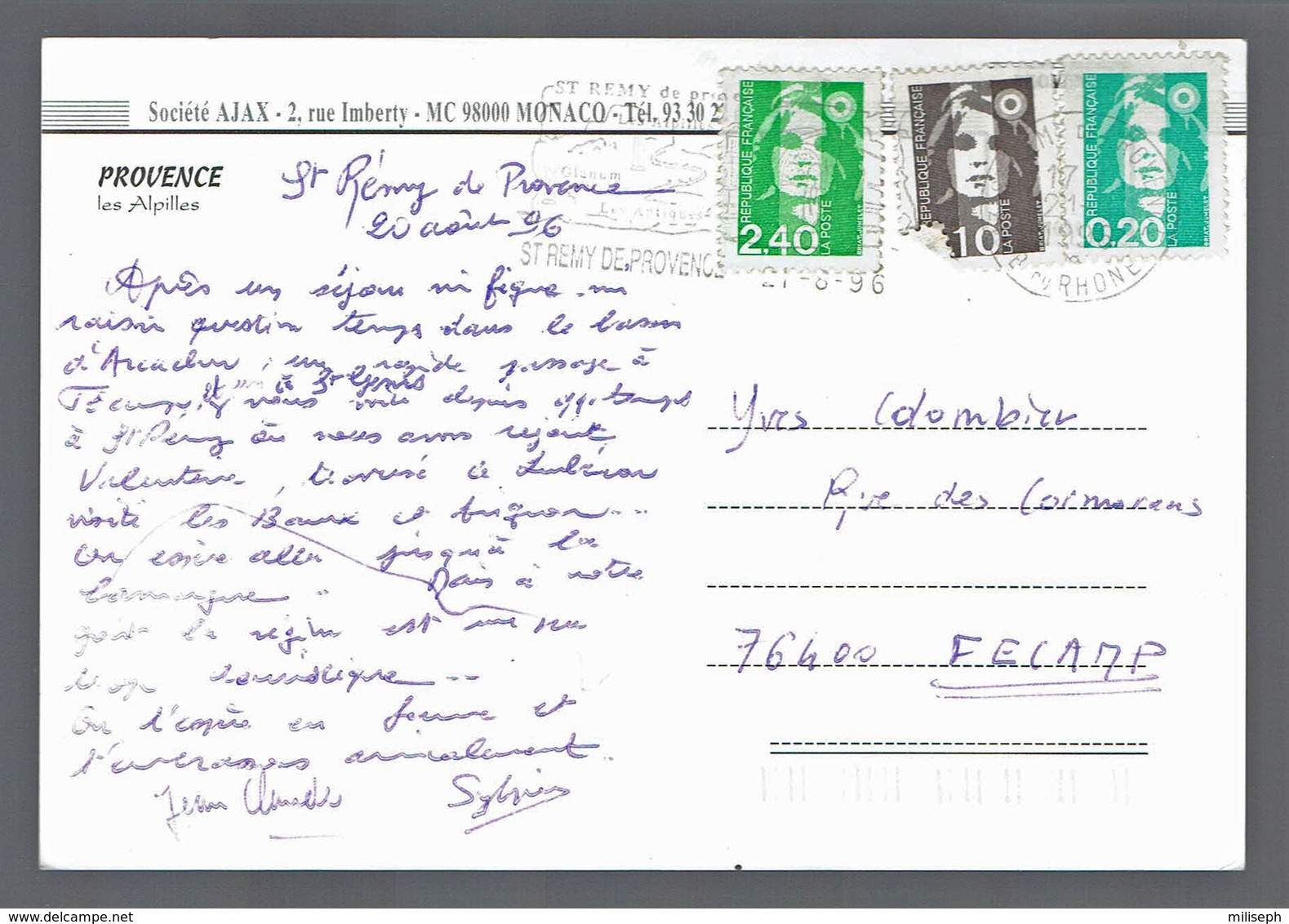 PROVENCE - Les Alpilles - 1996 - Cachet Saint-Rémy-de-Provence - Editeur: Société AJAX - Monaco -     (4744) - Saint-Remy-de-Provence