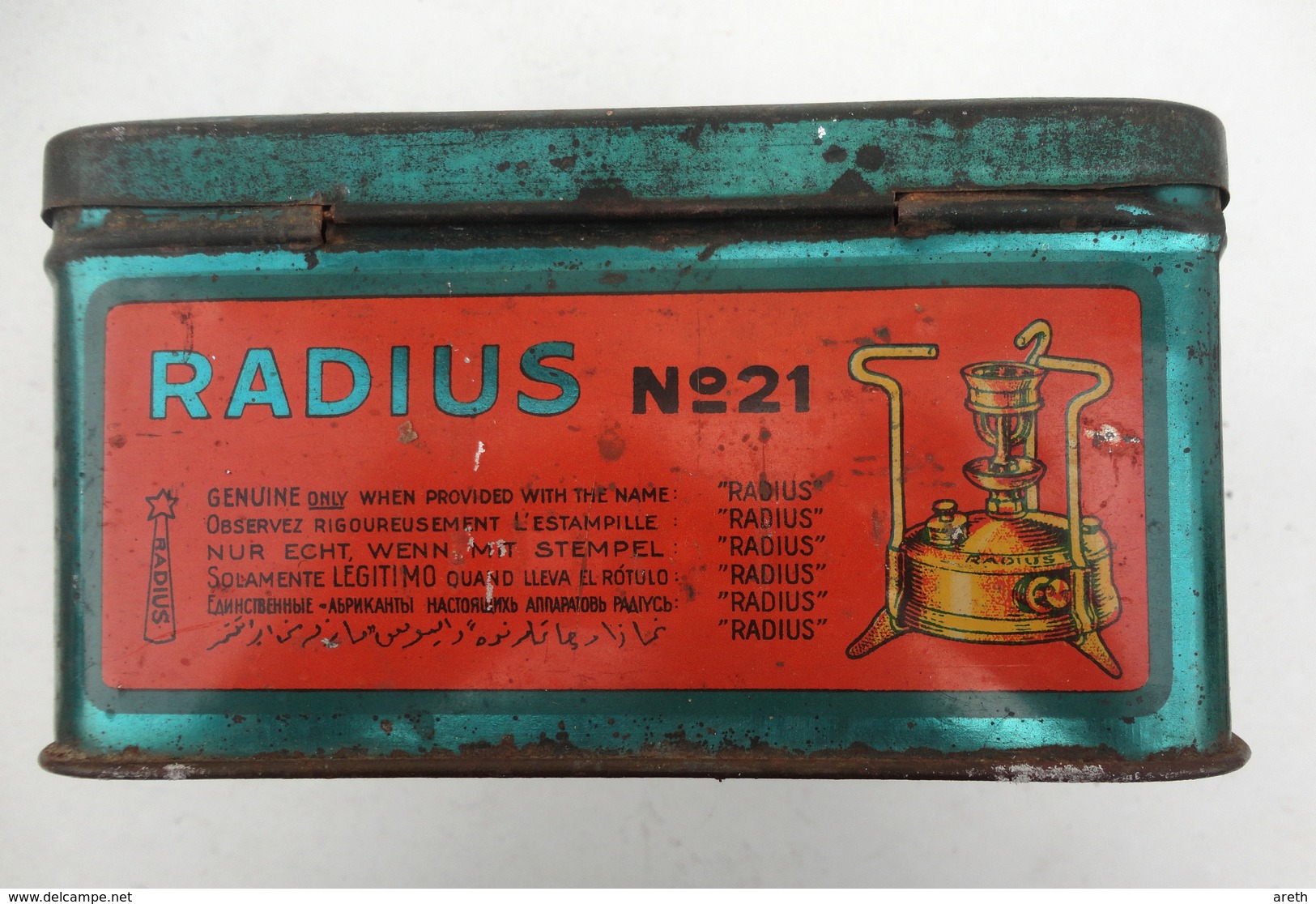 Ancien Réchaud Original RADIUS N°21   made in Sweden et sa boite de rangement - Dans son jus