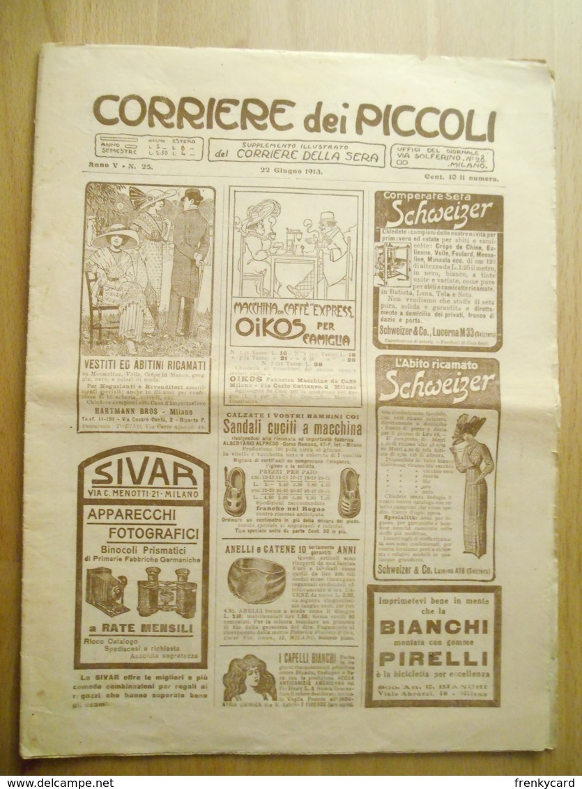 Corriere Dei Piccoli 1913 Anno V N. 25 - Corriere Dei Piccoli