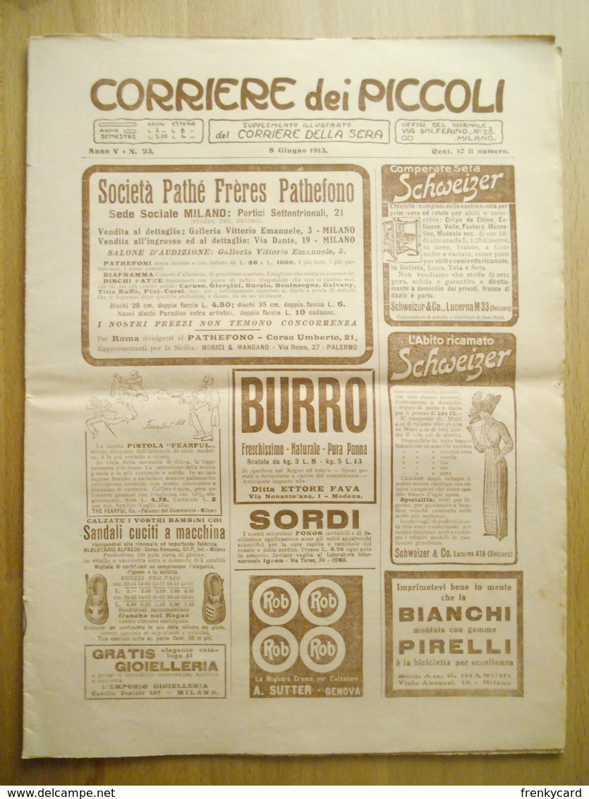 Corriere Dei Piccoli 1913 Anno V N. 23 - Corriere Dei Piccoli