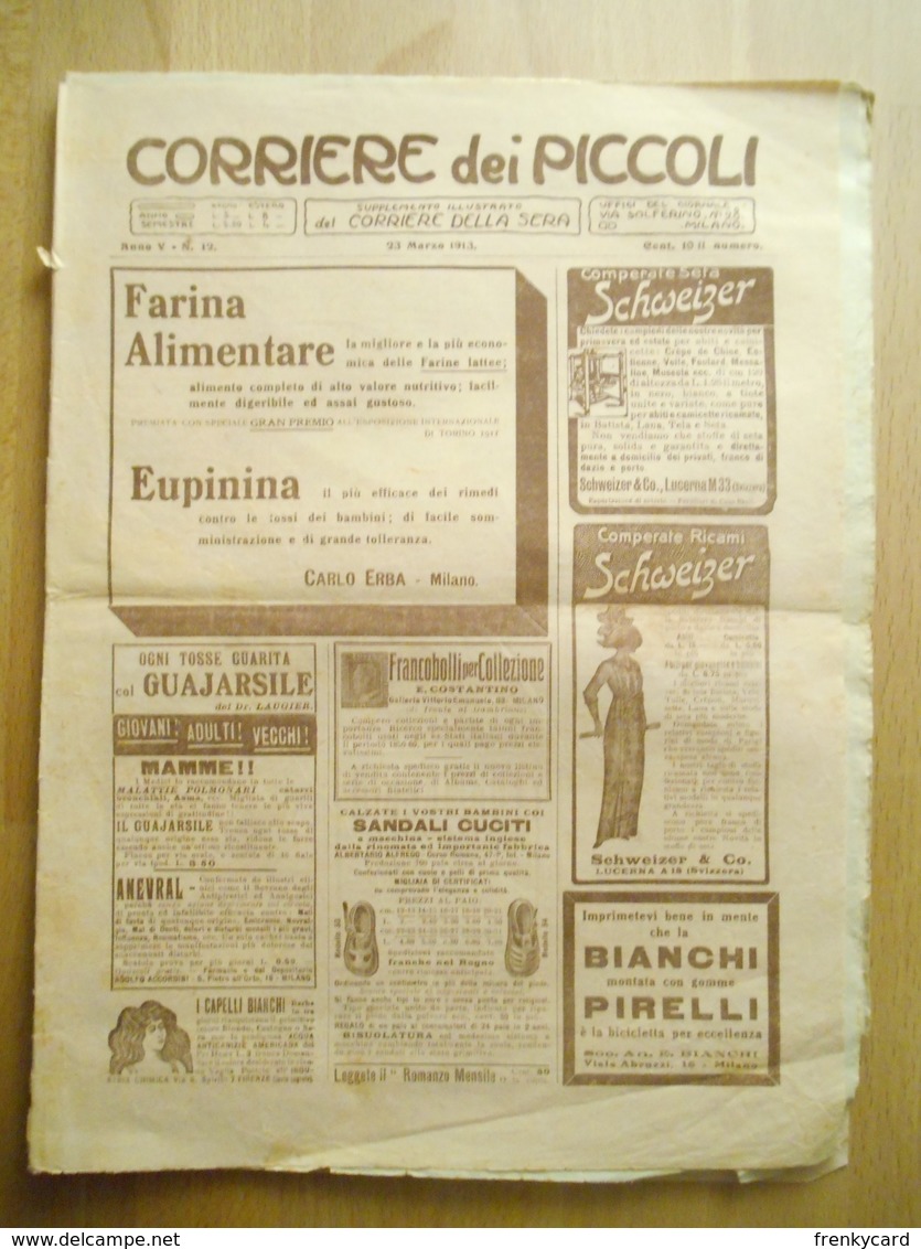 Corriere Dei Piccoli 1913 Anno V N. 12 - Corriere Dei Piccoli