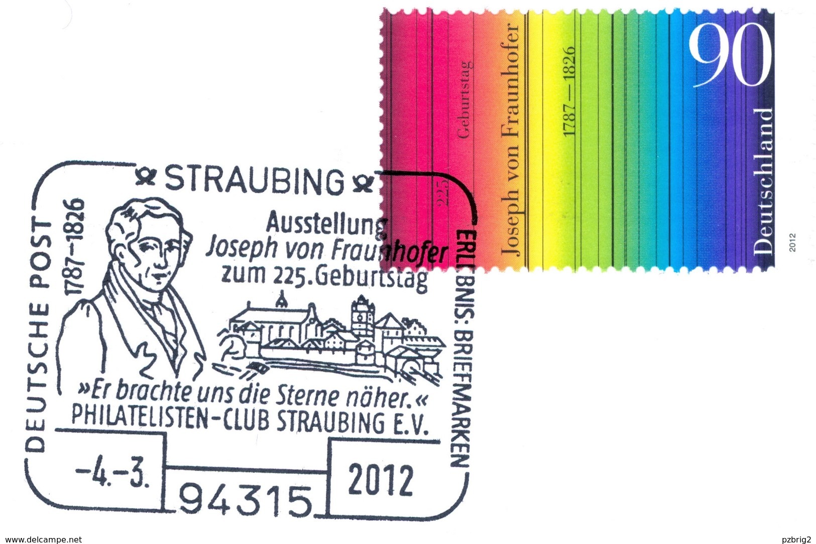 FRAUNHOFER V., J. - Germany 2012 Michel # 2907 - Special Mark Straubing 4.3.2012 - Line Spectrum - 225th Birthday - Sonstige & Ohne Zuordnung