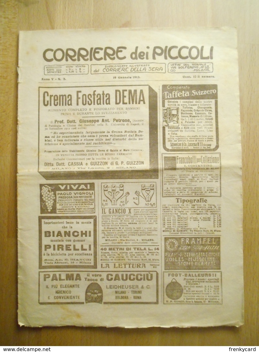 Corriere Dei Piccoli 1913 Anno V N. 3 - Corriere Dei Piccoli