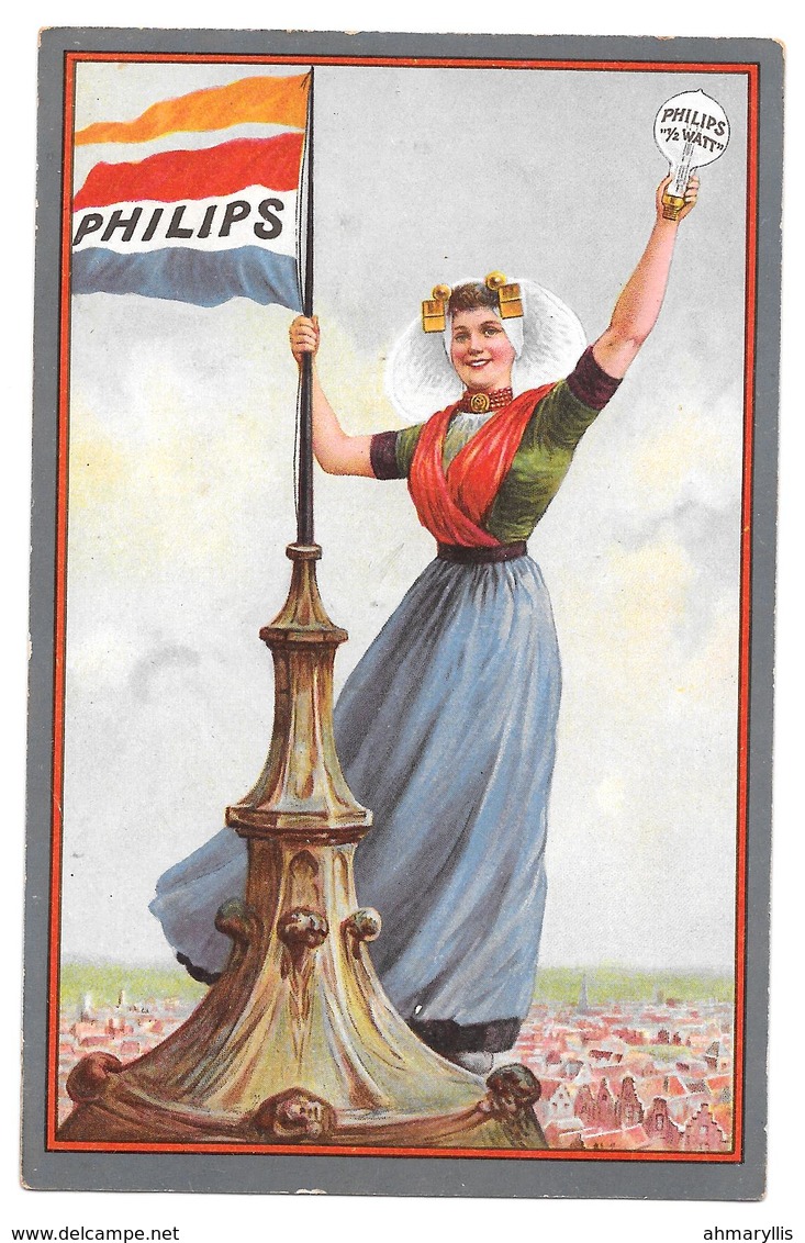 Publicité Philips 1/2 Watt Hollandaise Avec Drapeau Et Lampe Non Circulée - Publicité