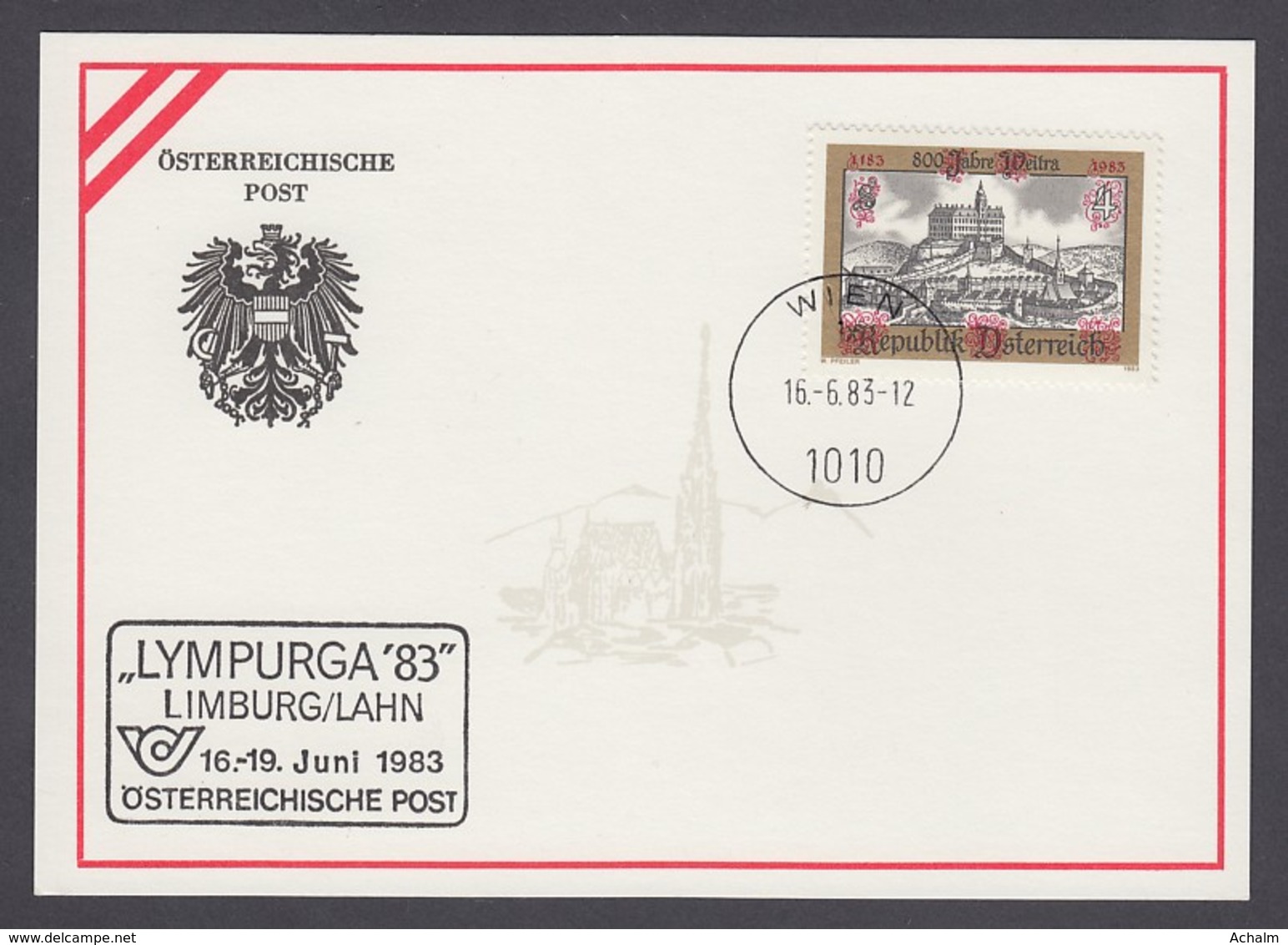 Österreich Austria - Anlasskarte - LYMPURGA '83 - Limburg - MiNr. 1740 (3) - Briefe U. Dokumente