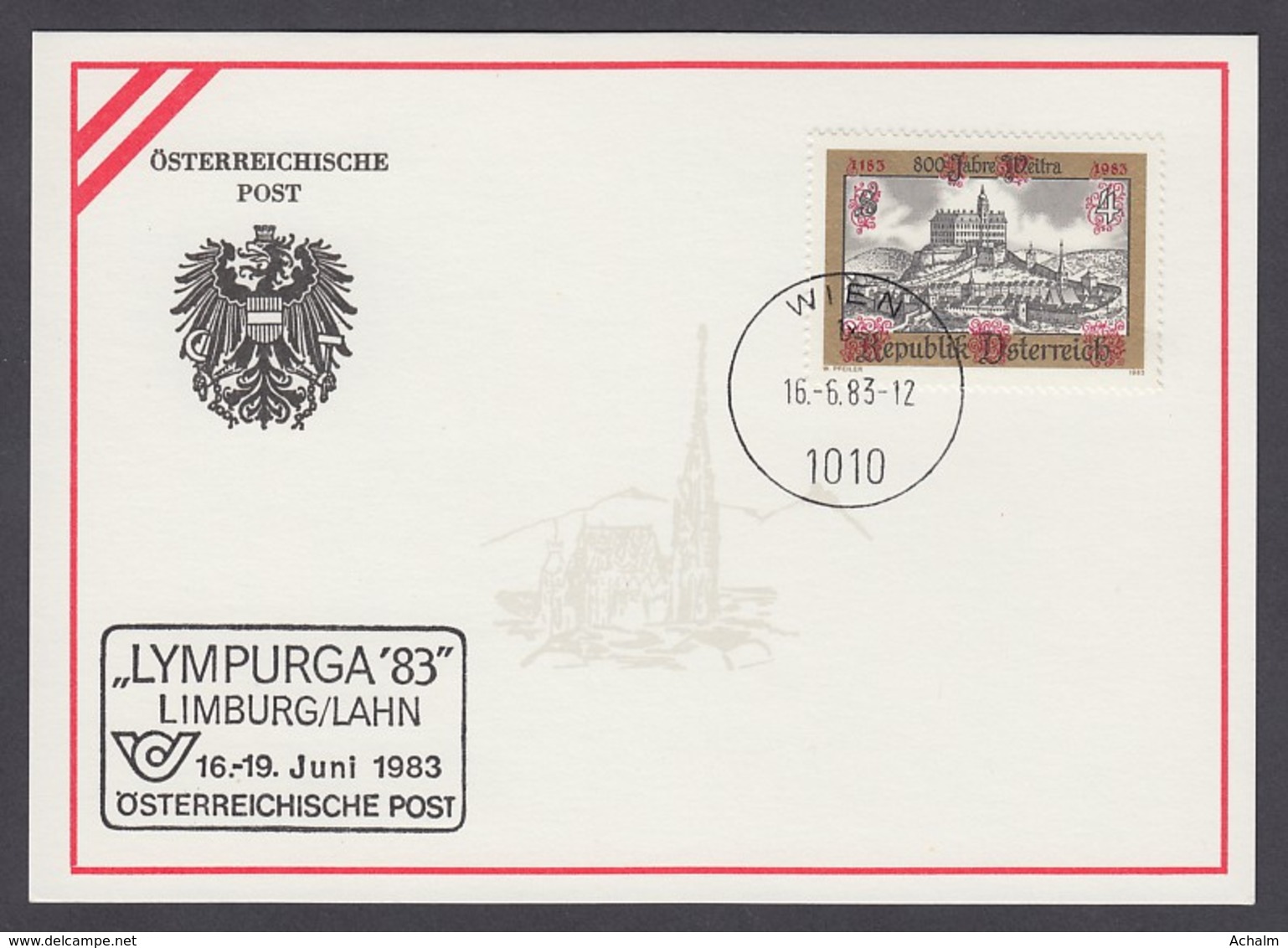Österreich Austria - Anlasskarte - LYMPURGA '83 - Limburg - MiNr. 1740 (4) - Briefe U. Dokumente