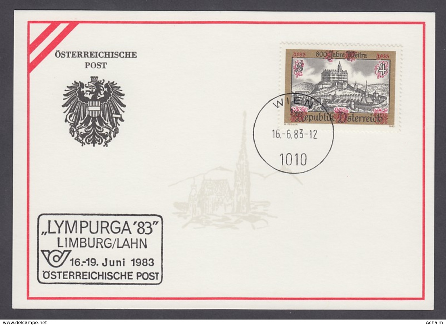 Österreich Austria - Anlasskarte - LYMPURGA '83 - Limburg - MiNr. 1740 (11) - Briefe U. Dokumente