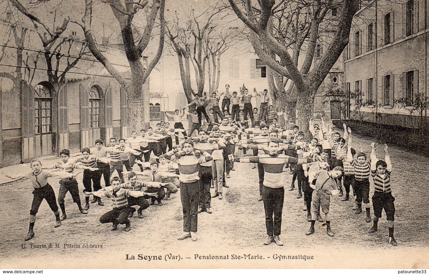 83 LA SEYNE SUR MER INSTITUTION SAINTE MARIE GYMNASTIQUE BELLE ANIMATION CLICHE RARE - La Seyne-sur-Mer