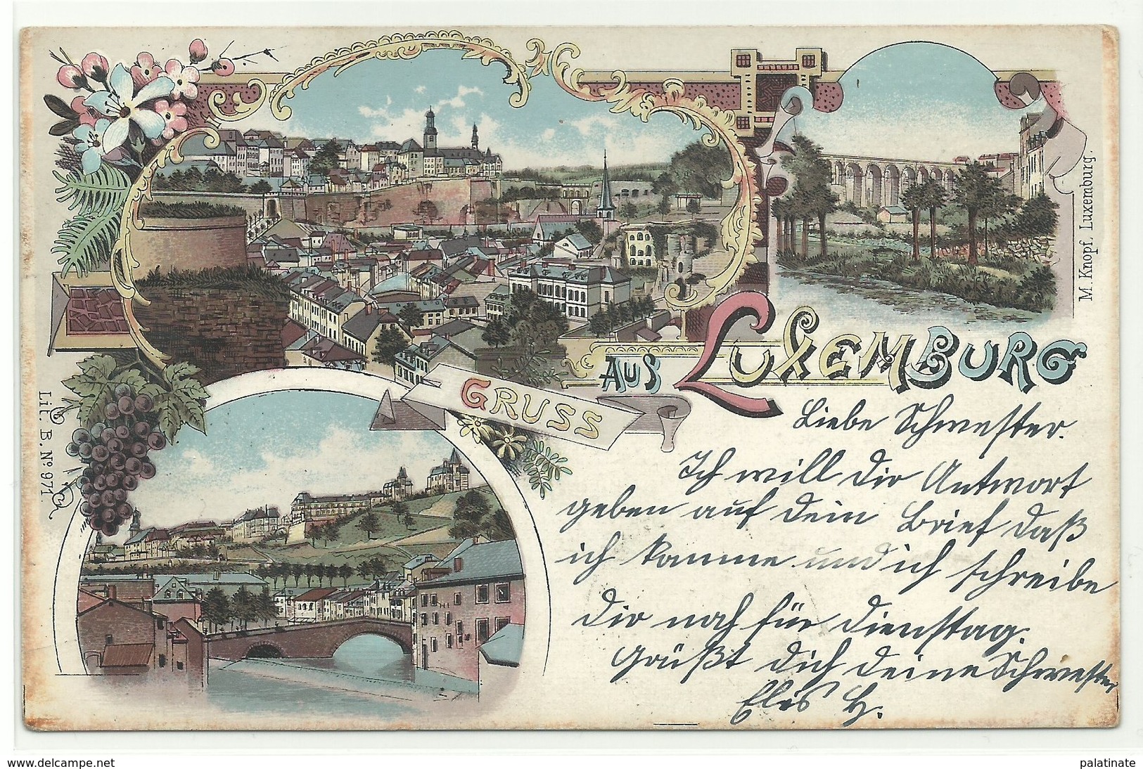 Luxembourg 3 Bilder Litho 1898 - Luxemburg - Stadt