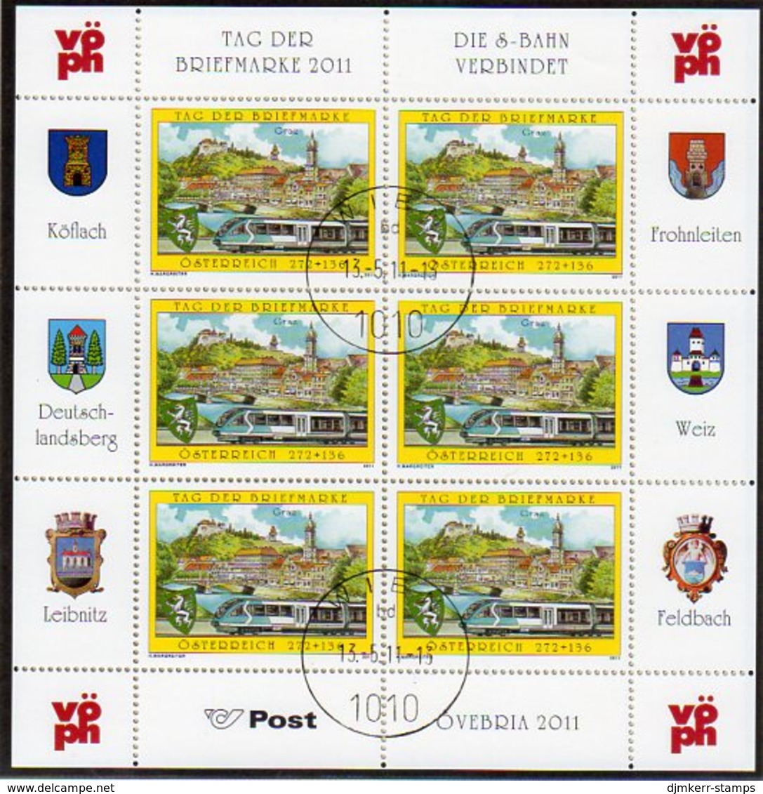 AUSTRIA 2011 Stamp Day Sheetlet, Cancelled.  Michel 2936 Kb - Blocks & Sheetlets & Panes