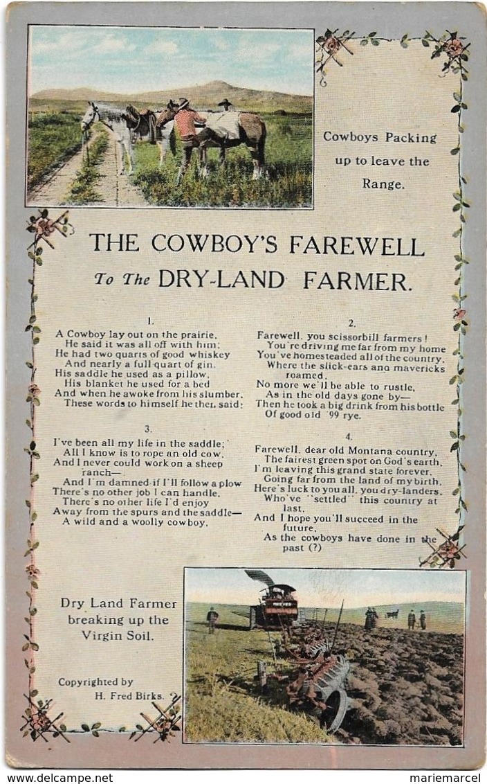 ETATS UNIS-THE COWBOY'S FAREWELL TO THE DRY-LAND FARMER-LES ADIEUX DU COW-BOY AU  FERMIER DES TERRES SECHES - Autres & Non Classés