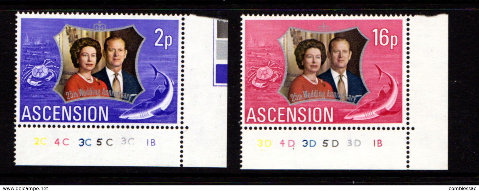 ASCENSION    1972    Royal  Silver  Wedding    Set  Of  2    MNH - Ascension