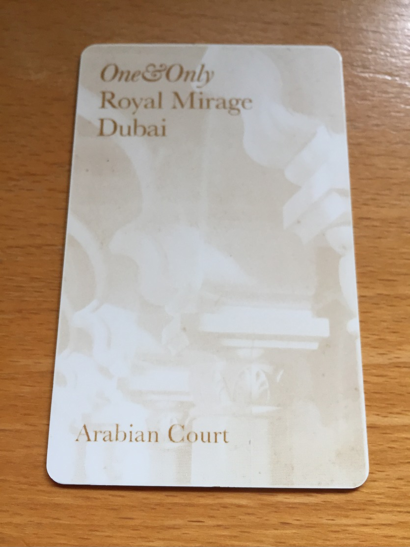 Hotelkarte Room Key Keycard Clef De Hotel Tarjeta Hotel ROYAL MIRAGE DUBAI  ARABIAN COURT - Ohne Zuordnung