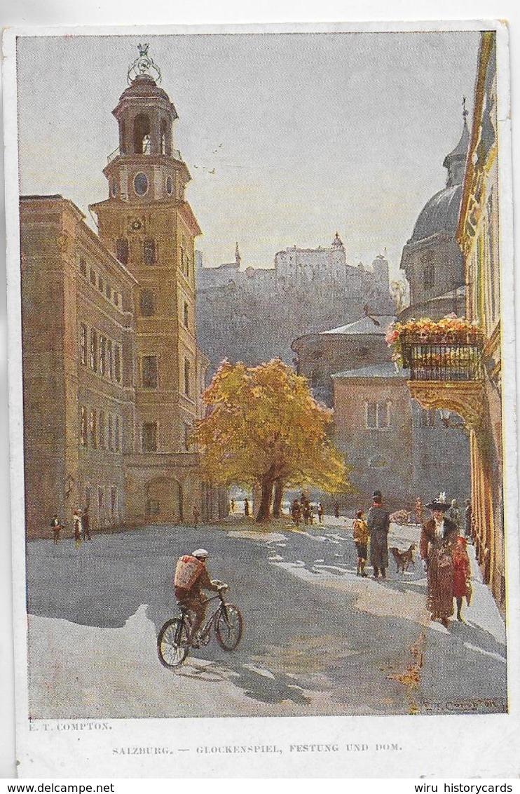 AK 0302  Compton , E. T. - Salzburg ( Glockenspiel , Festung & Dom ) / Künstlerkarte Um 1910-20 - Compton, E.T.