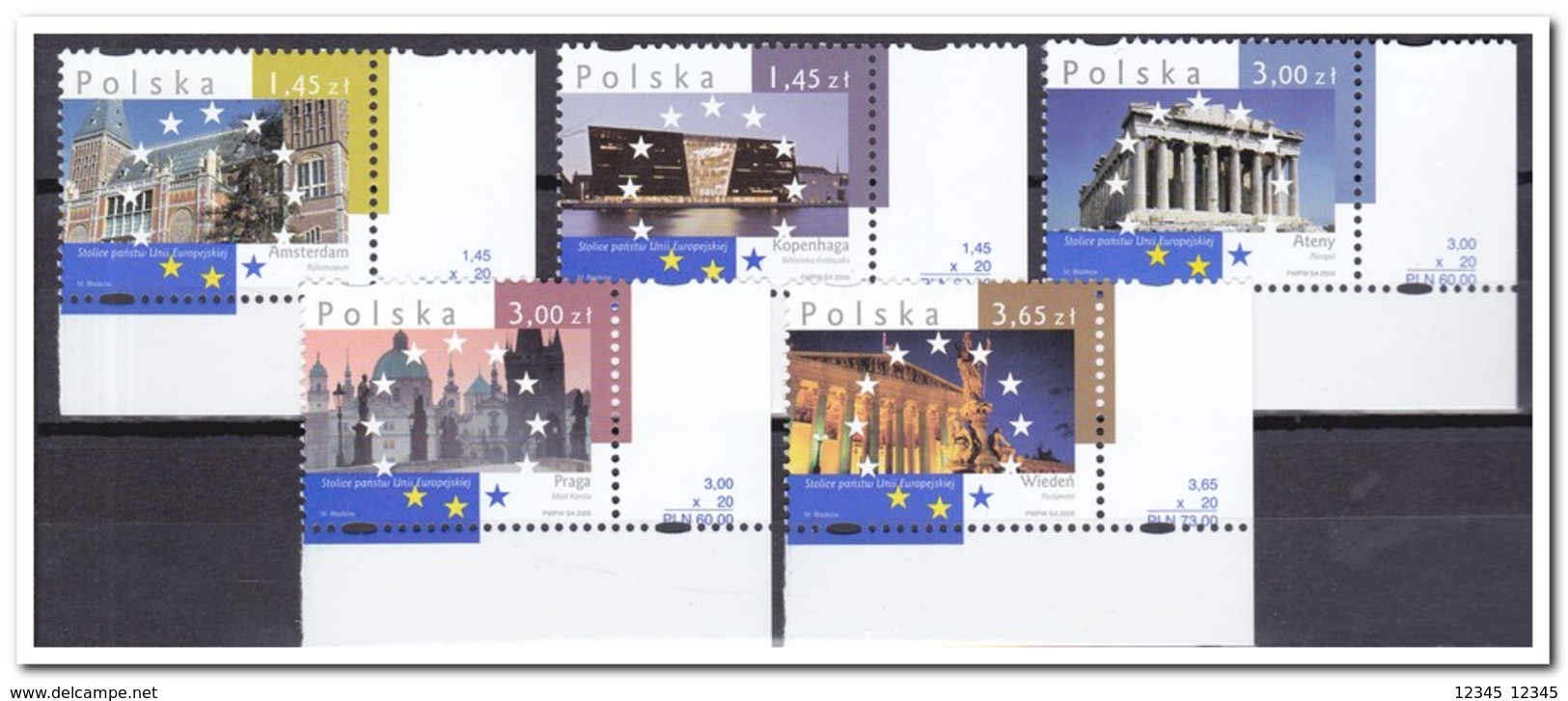 Polen 2008, Postfris MNH, Capitals Of The Member States Of The European Union - Neufs