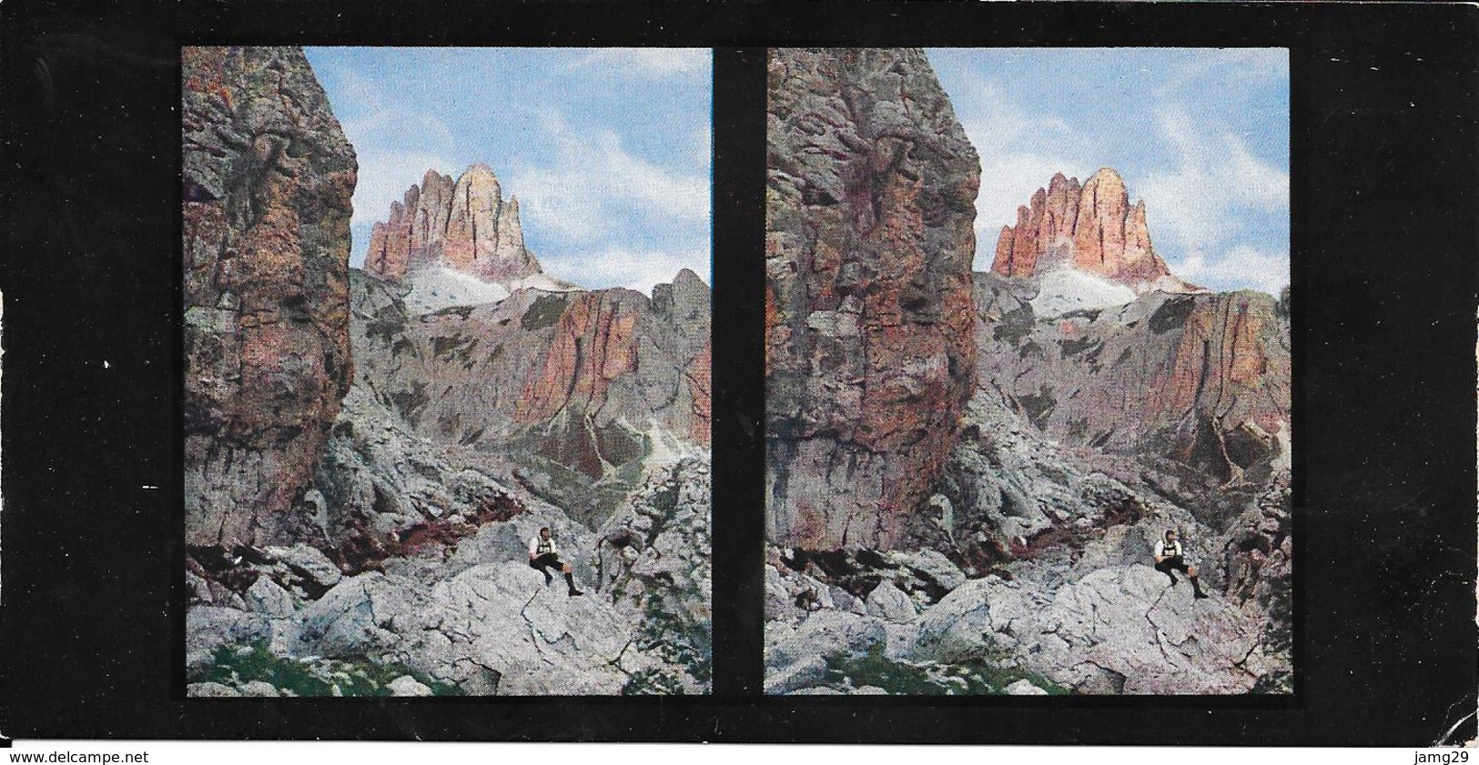 Italië/Italia, Stereoscoopfoto, Chromoplast, Dolomiten II, Serie 23, 6 foto's, ca. 1925