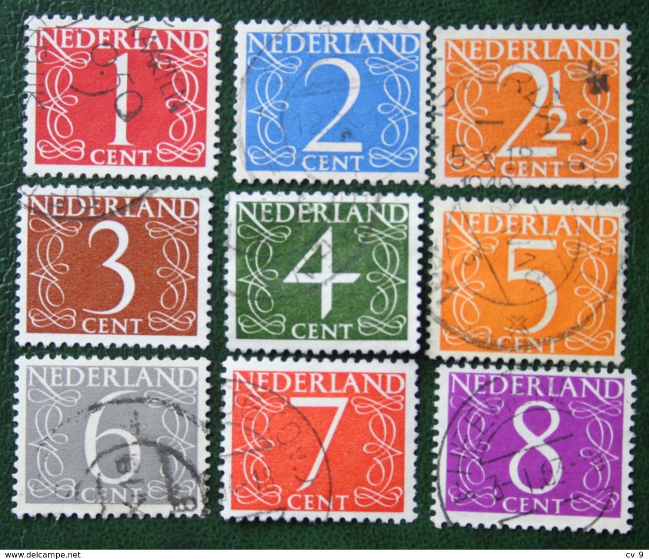 Krimpen Cijfer Zegels NVPH 460-468 (Mi 468-471 613-614 691) 1946 Gestempeld / Used NEDERLAND / NIEDERLANDE - Gebraucht