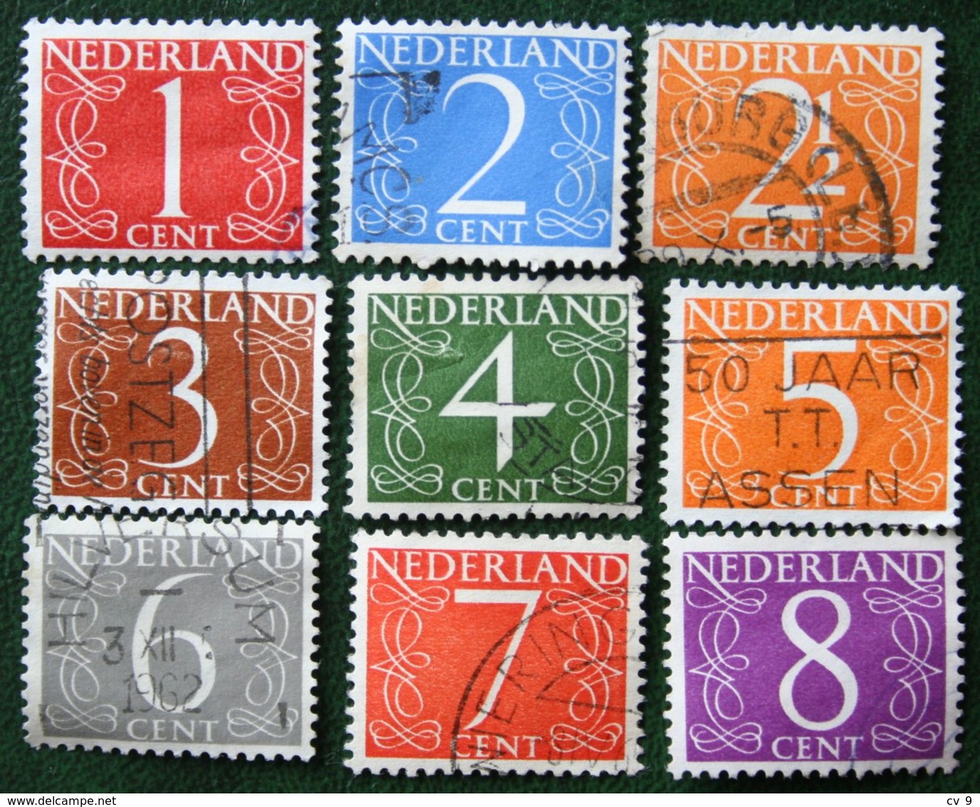 Krimpen Cijfer Zegels NVPH 460-468 (Mi 468-471 613-614 691) 1946 Gestempeld / Used NEDERLAND / NIEDERLANDE - Gebraucht