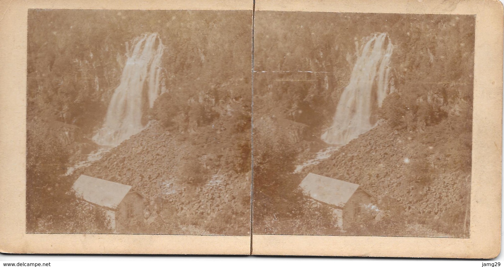 Noorwegen/Norway/Norge, Stereoscoopfoto, Skarfoss Waterfalls, Ca. 1915 - Stereoscoop